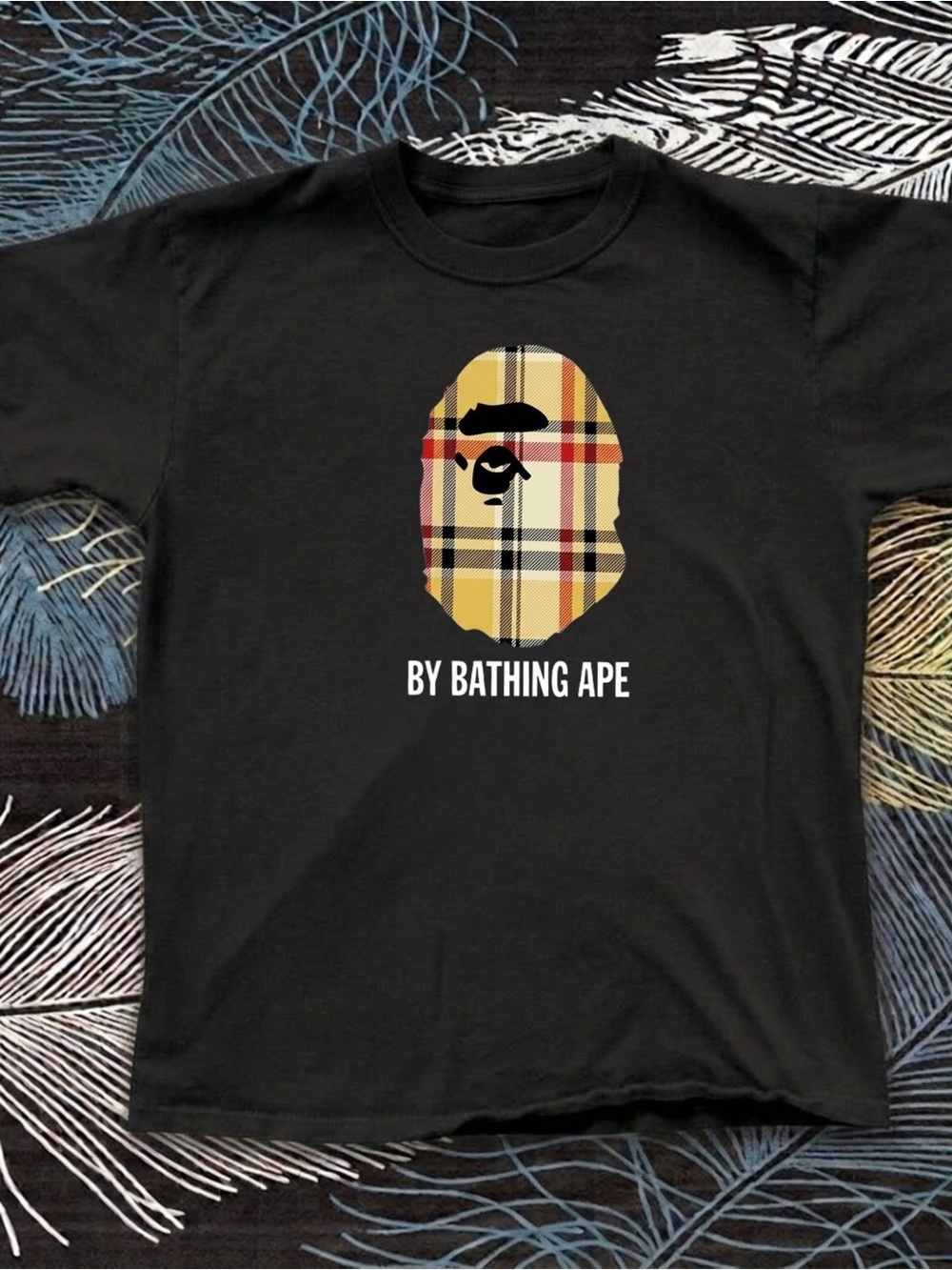 Gildan A Bathing Ape Plaid Logo Tee